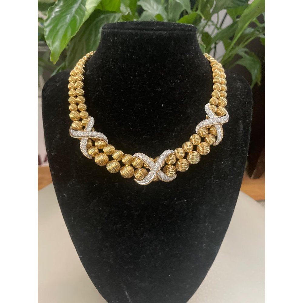 14 karat yellow, gold, diamond‎ X station, gold, beaded color necklace